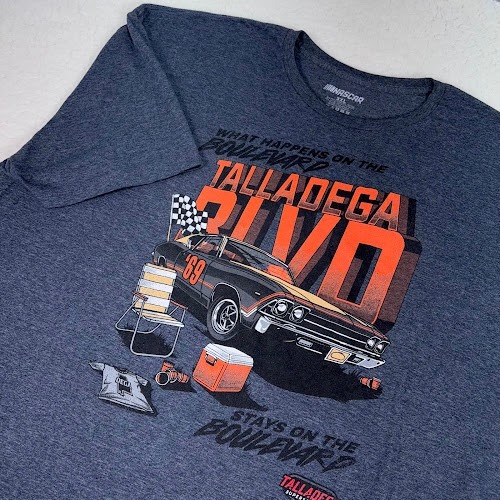 Nascar T Shirt Mens 3xl Gray Graphic Talladega Boulevard Short Sleeve Funny